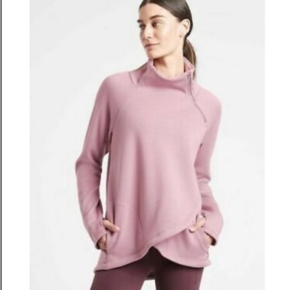 ATHLETA Karma Asymmetrical Zipper Pullover Sweatshirt Size M Black - Picture 6 of 8